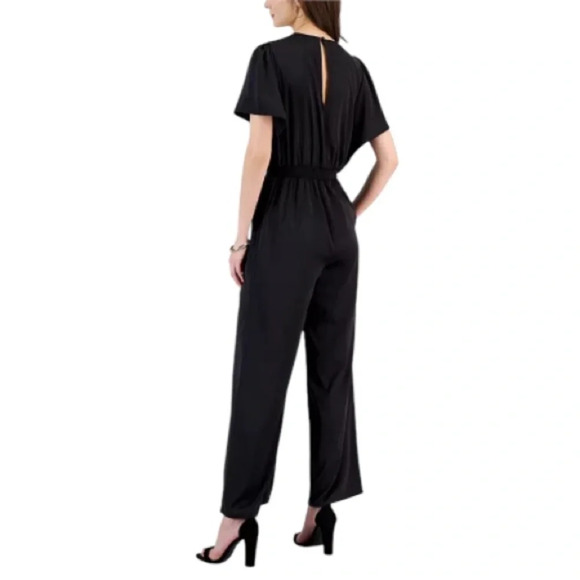 NWT 💕I.N.C. International Concepts Women's V-Neck Flutter-Sleeve Jumpsuit - Picture 2 of 5